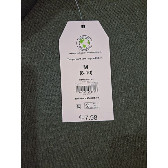 NWT Time and Tru Women's Sweater Tank Top and Wide Leg Pants Set Army Green - Picture 7 of 7